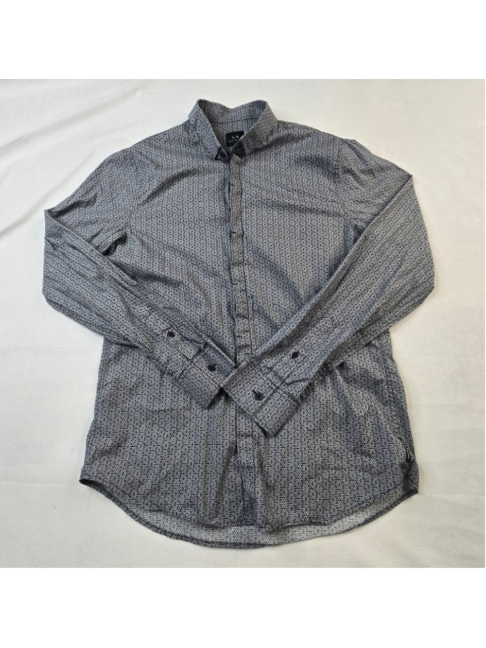 Armani Exchange | Men | Dress Shirt | Black/White | Size Medium
